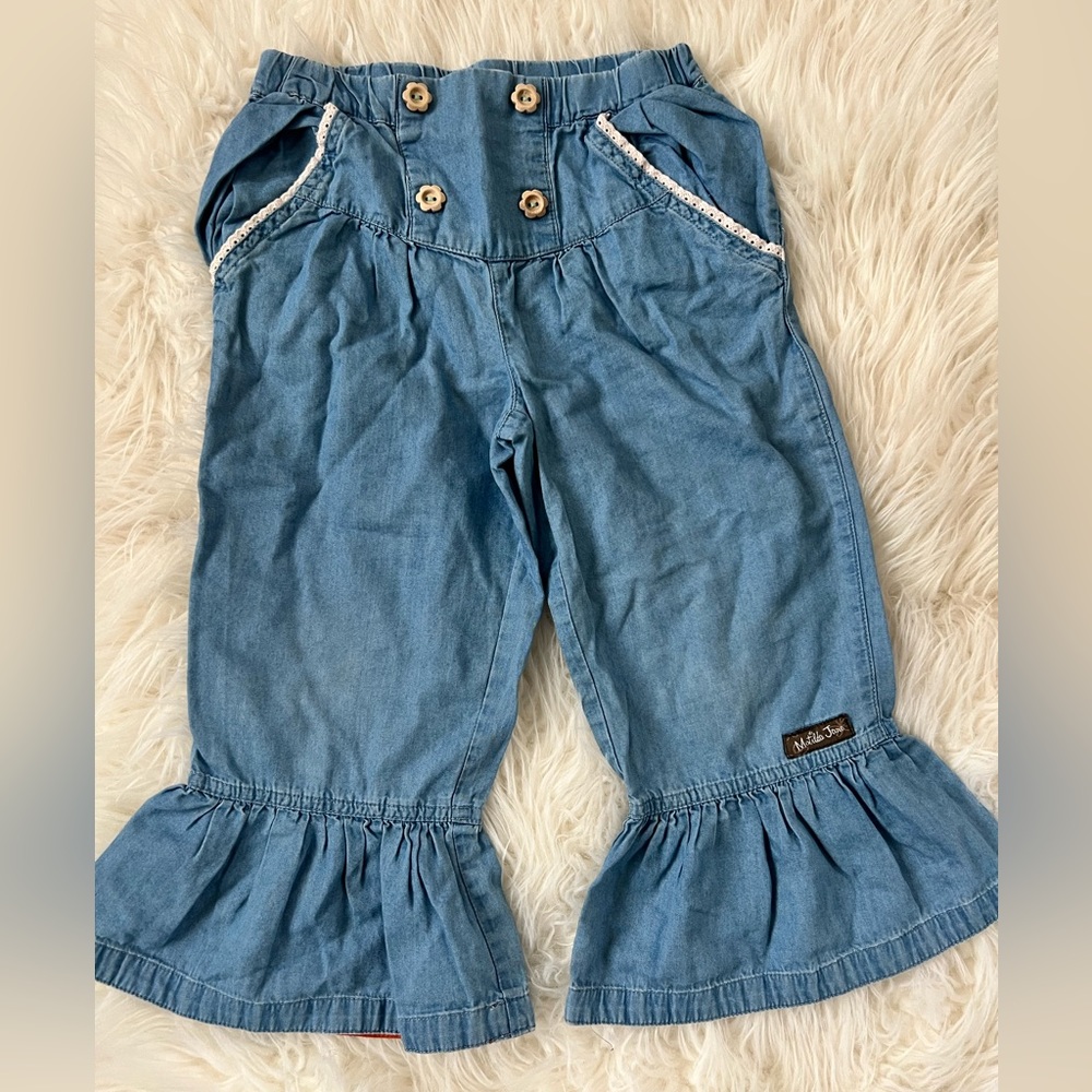 Matilda Jane denim ruffle capris
